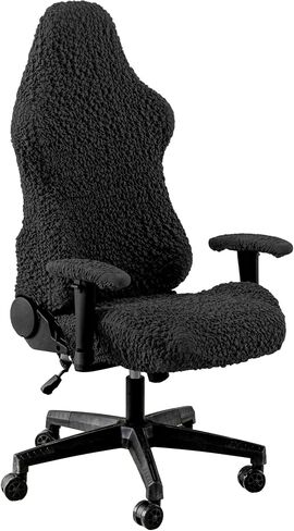 Gaming Chair Slipcovers, Office Chair Cover Strentch Computer Desk Chair Covers with Armrest Covers, Rotating Armchair Protector Covers, Black in Saudi Arabia