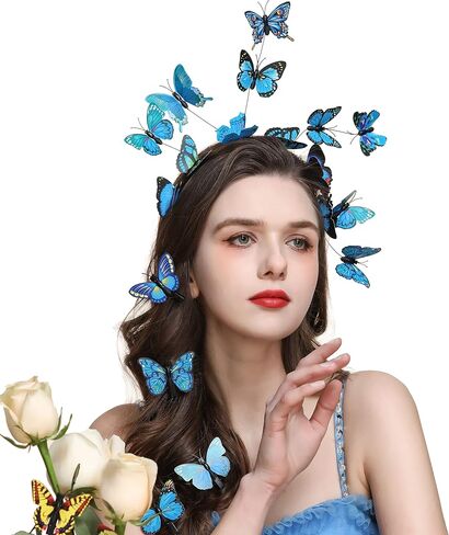 Gionforsy Butterfly Fascinator Headband Monarch Butterfly Crown Tea Party Halloween Costume Hairpin in Saudi Arabia