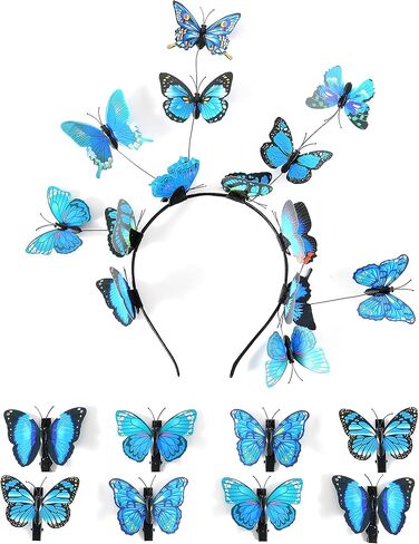 Gionforsy Butterfly Fascinator Headband Monarch Butterfly Crown Tea Party Halloween Costume Hairpin in Saudi Arabia