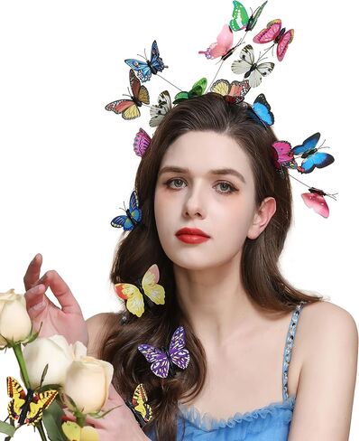 Gionforsy Butterfly Fascinator Headband Monarch Butterfly Crown Tea Party Halloween Costume Hairpin in Saudi Arabia