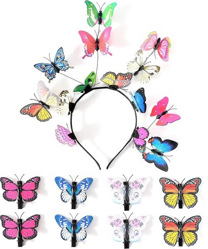 Gionforsy Butterfly Fascinator Headband Monarch Butterfly Crown Tea Party Halloween Costume Hairpin in Saudi Arabia