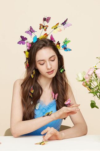 Gionforsy Butterfly Fascinator Headband Monarch Butterfly Crown Tea Party Halloween Costume Hairpin in Saudi Arabia