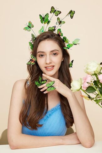 Gionforsy Butterfly Fascinator Headband Monarch Butterfly Crown Tea Party Halloween Costume Hairpin in Saudi Arabia