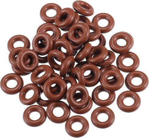 Motoforti Universal O Ring Seal Gasket, Orings Seal Washer Replacement for Plumbing Repair for Cars Trucks SUVs Trailers, 5mm ID x 4mm CS, High Temperature Resistant, Rubber, Brown, 50pcs in Saudi Arabia