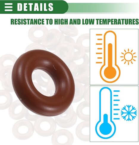 Motoforti Universal O Ring Seal Gasket, Orings Seal Washer Replacement for Plumbing Repair for Cars Trucks SUVs Trailers, 5mm ID x 4mm CS, High Temperature Resistant, Rubber, Brown, 50pcs in Saudi Arabia
