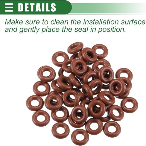Motoforti Universal O Ring Seal Gasket, Orings Seal Washer Replacement for Plumbing Repair for Cars Trucks SUVs Trailers, 5mm ID x 4mm CS, High Temperature Resistant, Rubber, Brown, 50pcs in Saudi Arabia