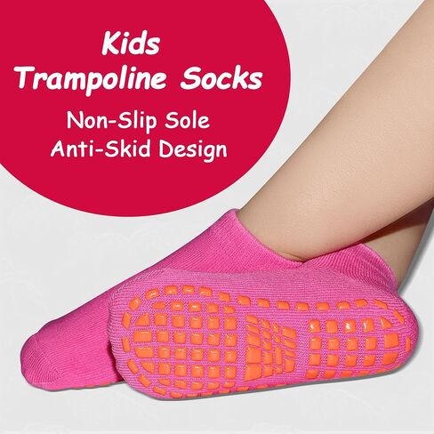 Non Slip Kids Socks Slipper Socks with Grips for Boys 2-13 Years Trampoline Train Home 6/12 Pairs in Saudi Arabia