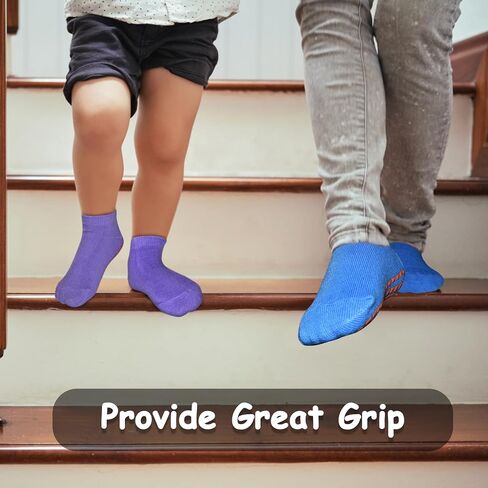 Non Slip Kids Socks Slipper Socks with Grips for Boys 2-13 Years Trampoline Train Home 6/12 Pairs in Saudi Arabia