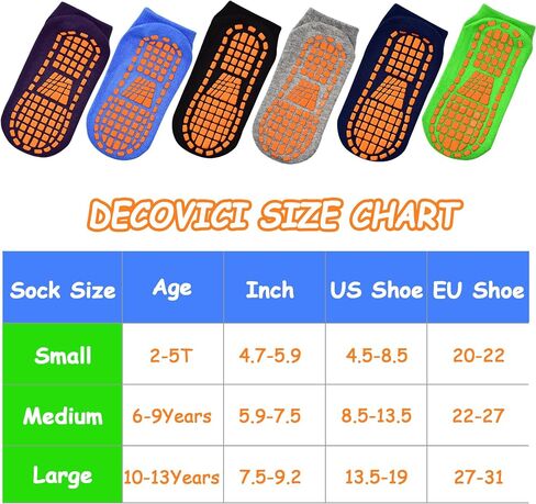 Non Slip Kids Socks Slipper Socks with Grips for Boys 2-13 Years Trampoline Train Home 6/12 Pairs in Saudi Arabia