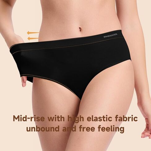 Women's Underwear Bamboo Bikini Panties Moisture-Wicking Hipter Seamless Stretchy Briefs Breathable Underwear 6-pack in Kuwait