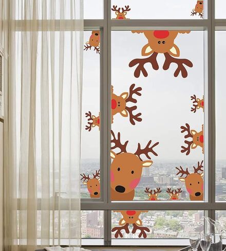 Snowman Face Stickers Snowman Decals Christmas Wall Decals Snowman Faces Decals Refrigerator Wall Stickers Window Cling Decal Lovely Snowman Face Art Wall Decor Christmas Decorations in Kuwait