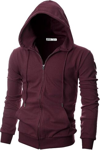Ohoo Men's Zip Up Hoodie Lightweight Sweatshirt Full Zip Hooded Jacket in Saudi Arabia