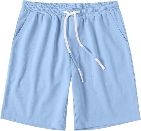 COOFANDY Men's Casual Shorts Elastic Waist Drawstring Summer Beach Shorts Lightweight Flat Front Short with Pockets in Saudi Arabia