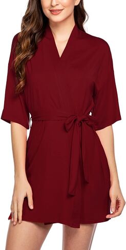 ADOME Womens Robe Lightweight Kimono Robes Short Knit Bathrobe Soft Sleepwear Ladies Loungewear in Saudi Arabia