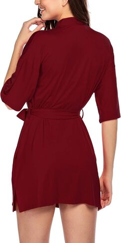 ADOME Womens Robe Lightweight Kimono Robes Short Knit Bathrobe Soft Sleepwear Ladies Loungewear in Saudi Arabia