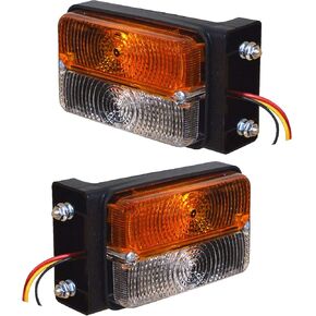 Pair of Turn Signal Indicator Lights Assembly Side Marker Light with 12v Bulbs Suitable for Case IH | Massey Ferguson Tractor | McCormick Tractor
