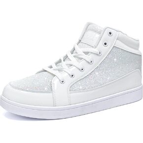 IGxx Glitter Shoes for Men Fashion High Top Casual Sequin Sparkly Sneakers Men's Bling Shiny Men