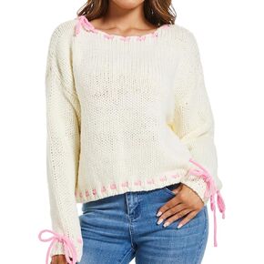Women's Sweater Cute Long Sleeve Off The Shoulder Pullover Tops Casual Outfits