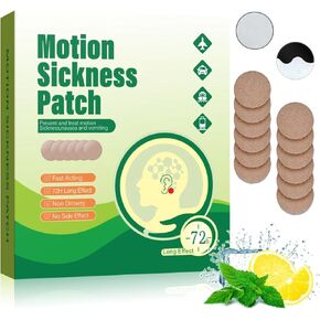 Motion Sickness Patches - Sea Sickness Patches for Cruise, Seasickness Patches Non Drowsy Behind Ear for Adults and Kids. 12 Count