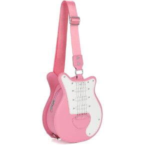 SUKUTU Guitar Shaped Shoulder Bag for Women Rivet Creative Crossbody Handbag Music Crossbody Tote