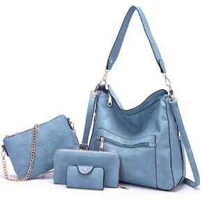 Large Crossbody Purses Set For Women Shoulder Tote Handbags Ladies Hobo Bags With Matching Wallet 4PCS