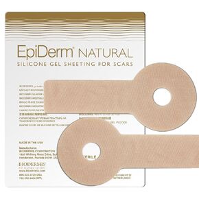 Epi-Derm Areopexy Silicone Scar Sheets, Breast Reduction & Breast Augmentation Post Op Essentials, Professional Scar Patches in Lollipop Configuration, Cut-to-Size, Pair - 1 Pair, Natural