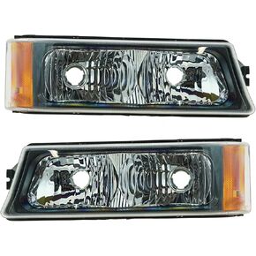 TRQ Driver & Passenger Side Parking Light Set Compatible with Chevrolet GM2520185 GM2521185