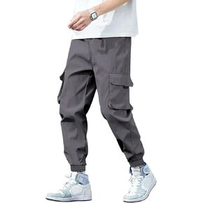 Landtown Men's Casual Cargo Pants Workout Joggers Hiking Sweatpants Multi Pockets