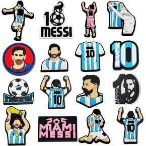 16 Pcs Sports Shoe Charms Fit for Clog Soccer Pins Football Charms Sports Charms Football Shoe Charm Decoration