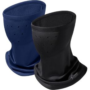 BASSDASH Unisex 2 Pack Fleece Neck Warmer Gaiter with Breathing Holes Wind Resistant Face Mask for Winter Hunting Fishing