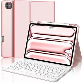 iPad Pro 11 Inch Case with Keyboard (M4) 2024, Detachable Wireless Bluetooth Keyboard, Smart Folio Cover with Pencil Holder for iPad Pro 11'' (M4), Auto Sleep/Wake, Long Battery Life, Black