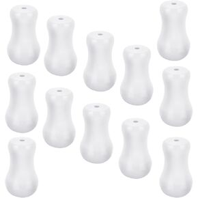 12 Pcs White Blind Pull Cord Knobs, Window Blinds Wood Cord Tassels Blind Cord Pulls Drops Pull Wooden Hanging Ball Pulls Blinds Cord Replacement Parts for Curtain Craft