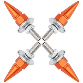 Spike License Plate Bolts Car Tag Screws Anti-Theft Car Plate Frame Fastenings for Most Motorcycle (Black)