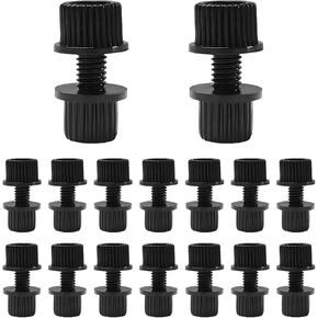 16PCS Nylon License Plate Cover Screws, Motorcycle License Plate Screws Frame Holder Bolts & Nuts, Plastic Nylon License Plate Frame Cover Fasteners Kit for Bike Motorcycle (Black)