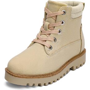 MIXIN Girls Boys Ankle Boots Fashion Non-Slip Work Boots with Lace Up Side Zipper for Little Big Kid