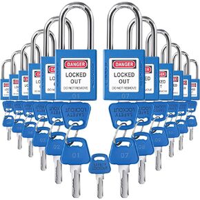 12 Set Red Lockout Tagout Locks Loto Locks Keyed Different Safety Lock, 2 Keys Per Lock, Lock Out Tag Out Padlocks for Electrical Lockout Tag Out Stations and Devices Kits