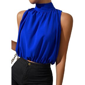 SOLY HUX Womens Halter Tops Sleeveless High Neck Summer Crop Tops Dressy Casual Blouses