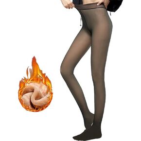 Mitid Winter Tights Women Leggings Thermal Pantyhose Fake Translucent Tights Opaque Warm Pantyhose High Waisted Winter Warm Sheer Tight