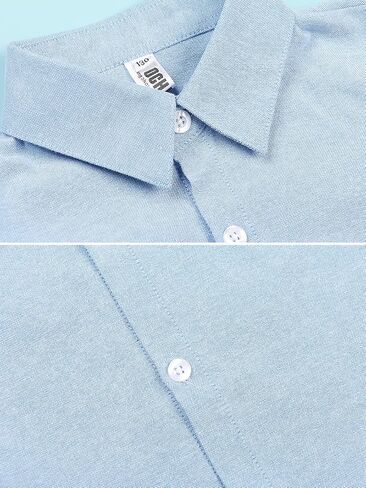 Phorecys Boys'Oxford Dress Shirts Long Sleeve Button Down Solid Formal Uniform Casual Western Shirt in Kuwait