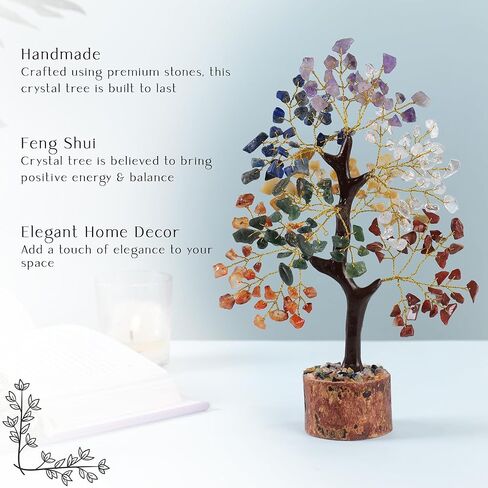 7 شقرا كريستال شجرة فنغ شوي شجرة المال ديكور المكتب بلورات وأحجار ديكور المنزل التأمل الملحقات الأحجار الكريمة شجرة البيت الاحترار الهدايا منزل جديد - حجم 10-12 بوصة 300 الخرز شقرا الحجارة in Kuwait
