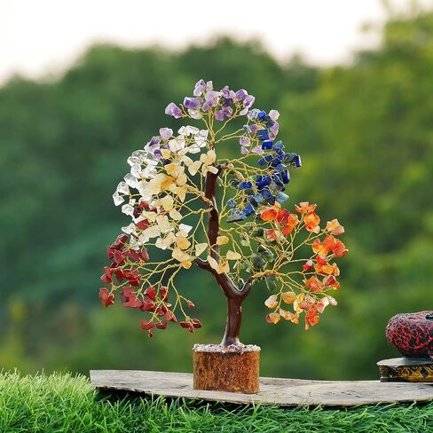 7 شقرا كريستال شجرة فنغ شوي شجرة المال ديكور المكتب بلورات وأحجار ديكور المنزل التأمل الملحقات الأحجار الكريمة شجرة البيت الاحترار الهدايا منزل جديد - حجم 10-12 بوصة 300 الخرز شقرا الحجارة in Kuwait