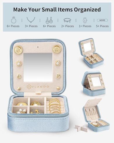 Vlando Christmas Gifts for Women 2024, Travel Jewelry Case for Girl Women, A Initial Jewelry Case, Mini Jewelry Travel Organizer Travel Essentials for Travel Gift Teen Girls - Letter A, Pink in Kuwait