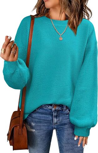 NIeyook Women's Oversized Sweaters 2024 Winter Trendy Long Sleeve Crew Neck Pullover Sweater Loose Heathered Knit Tops in Saudi Arabia