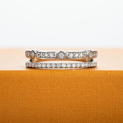Moissanite Eternity Rings Wedding Bands D Color VVS1 Clarity Round Brilliant Cut 925 Sterling Silver 5/6 Stones Anniversary Band Rings for Women with Certificate in Kuwait