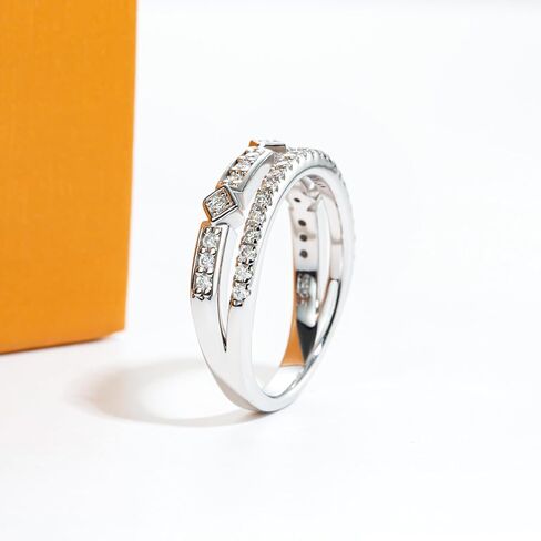 Moissanite Eternity Rings Wedding Bands D Color VVS1 Clarity Round Brilliant Cut 925 Sterling Silver 5/6 Stones Anniversary Band Rings for Women with Certificate in Kuwait