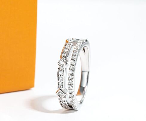 Moissanite Eternity Rings Wedding Bands D Color VVS1 Clarity Round Brilliant Cut 925 Sterling Silver 5/6 Stones Anniversary Band Rings for Women with Certificate in Kuwait