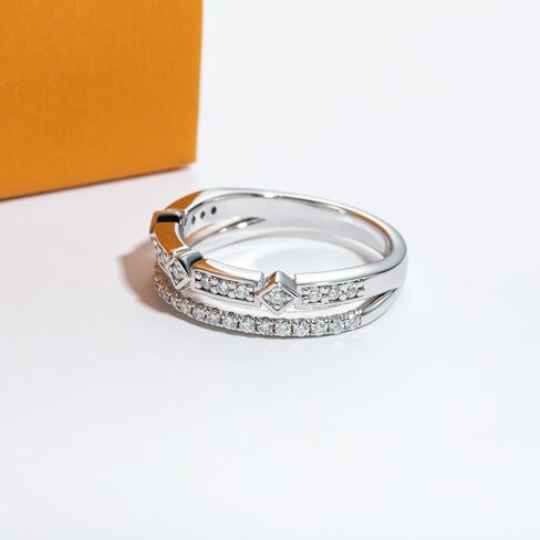 Moissanite Eternity Rings Wedding Bands D Color VVS1 Clarity Round Brilliant Cut 925 Sterling Silver 5/6 Stones Anniversary Band Rings for Women with Certificate in Kuwait