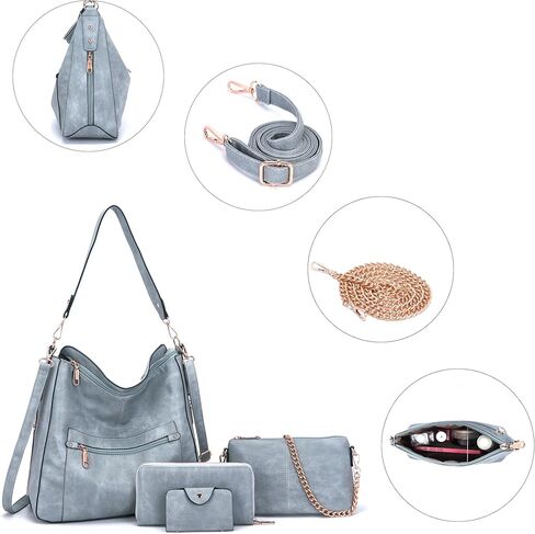 Large Crossbody Purses Set For Women Shoulder Tote Handbags Ladies Hobo Bags With Matching Wallet 4PCS in Kuwait