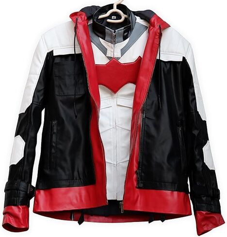 Red Hooded Jacket Arkham Knight Jason Todd Bat Style Vest and Jacket 2 in 1 in Saudi Arabia