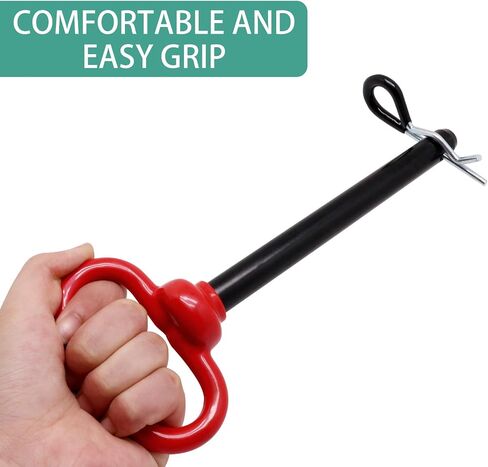 5/8 x 5-3/4 inch Hitch Pin, 2pcs Trailer Hitch Pin, Tractor Towing Hitch Pin and Clip, Red Handle Trailer Gate Pin Clevis pin Tractor Pins for Towing RV, Boat, Car, Truck in Kuwait